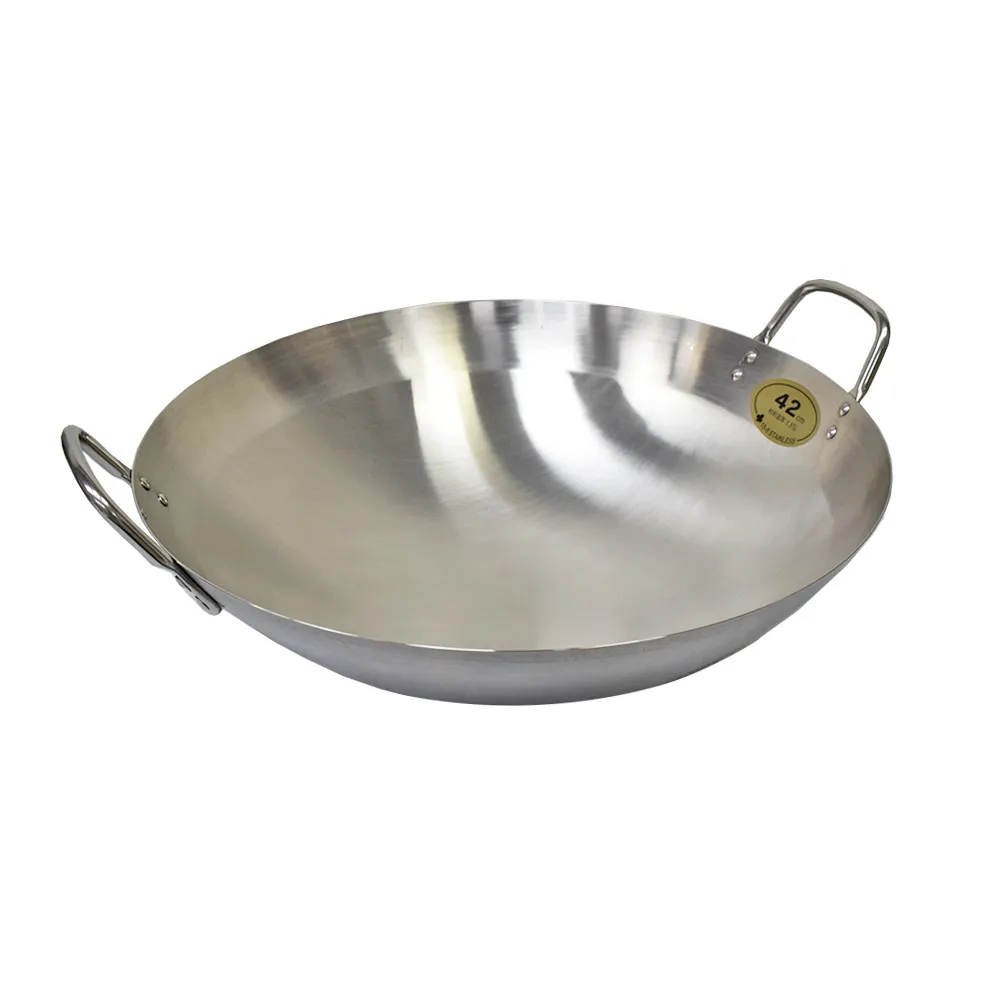【大屋製作所】日本製 CLO 不鏽鋼炒鍋 無塗層 中華炒鍋 大炒鍋 42cm(明火適用)