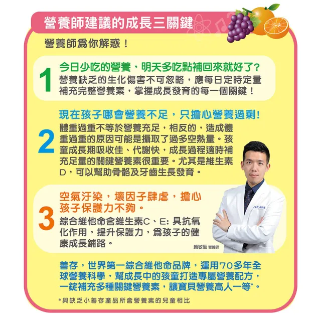 【CENTRUM 善存】小善存綜合維他命+鈣 橘子口味甜嚼錠(90錠/盒-4-16歲兒童 關鍵綜合維生素與礦物質配方)