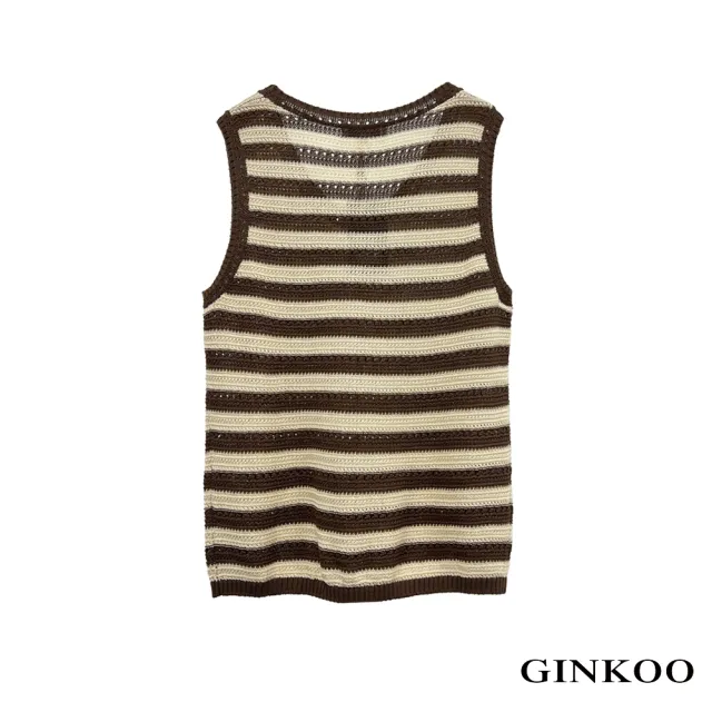 【GINKOO 俊克】條紋針織背心