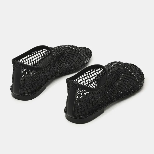 【steve madden】鑽面網格套穿平底鞋 MINO-R(黑色)