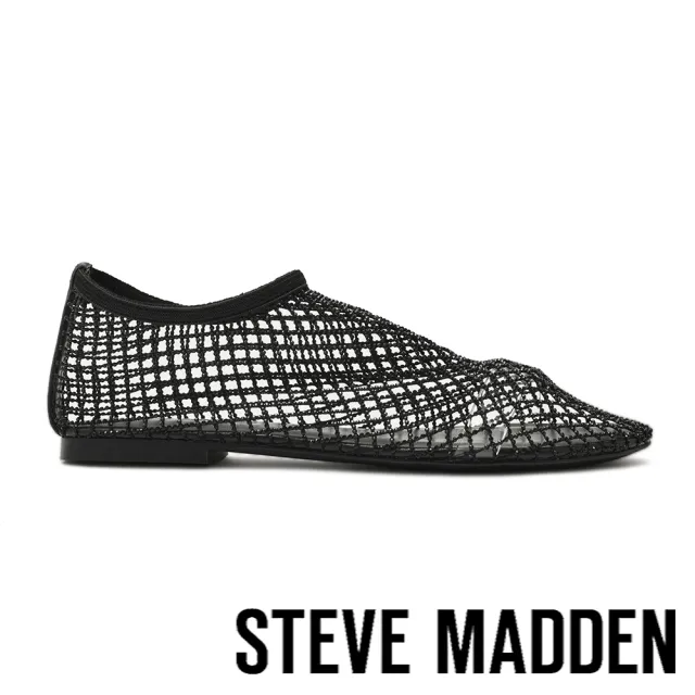【steve madden】鑽面網格套穿平底鞋 MINO-R(黑色)