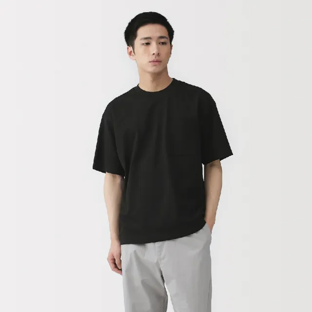 【MUJI 無印良品】男涼感寬版短袖T恤(白色/淺灰/灰白/黑色/淺藍/煙燻綠/深摩卡棕)