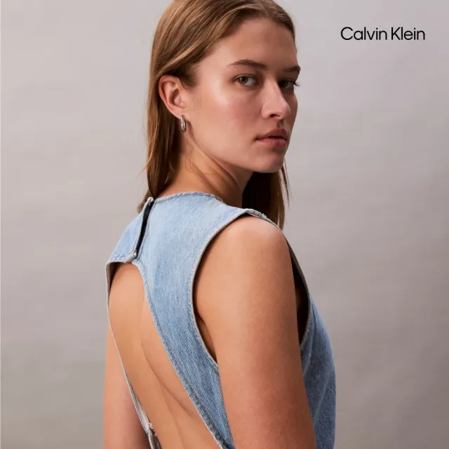 【CALVIN KLEIN】官方旗艦館CK Open Back Cap Sleeve Dress_藍色