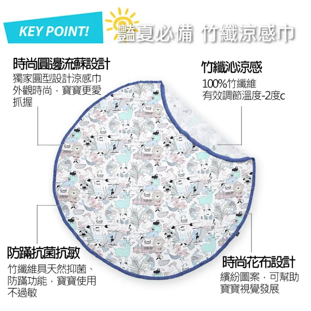 【La Millou】竹纖涼感巾加大-圓形流蘇_嬰兒包巾/哺乳巾/推車蓋巾(多款可選)