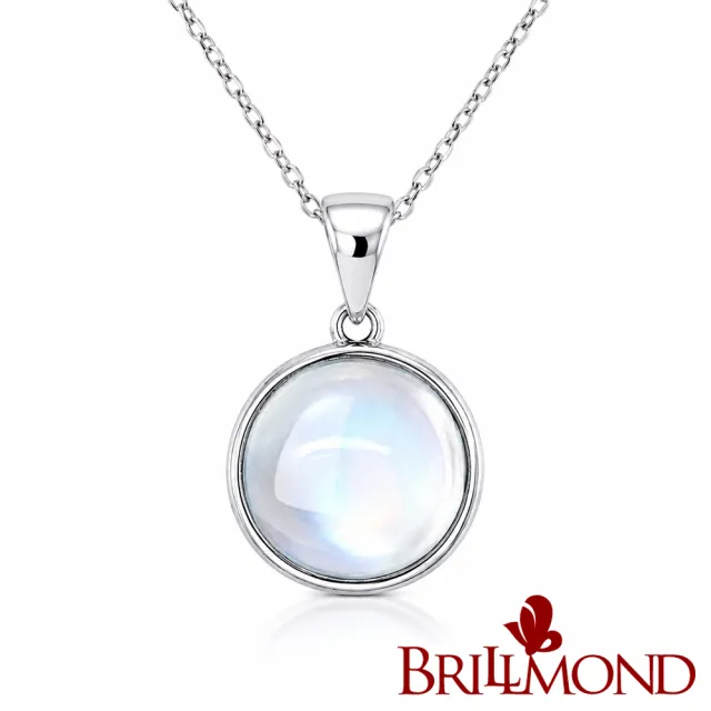 【BRILLMOND】天然月光石3克拉經典墜(3克拉月光石 925鍍白K金銀台)