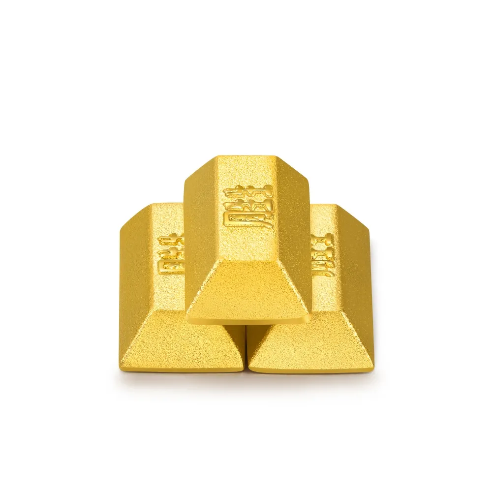 【點睛品】珍藏金磚造型小金豆3塊0.78錢_計價黃金(3克)