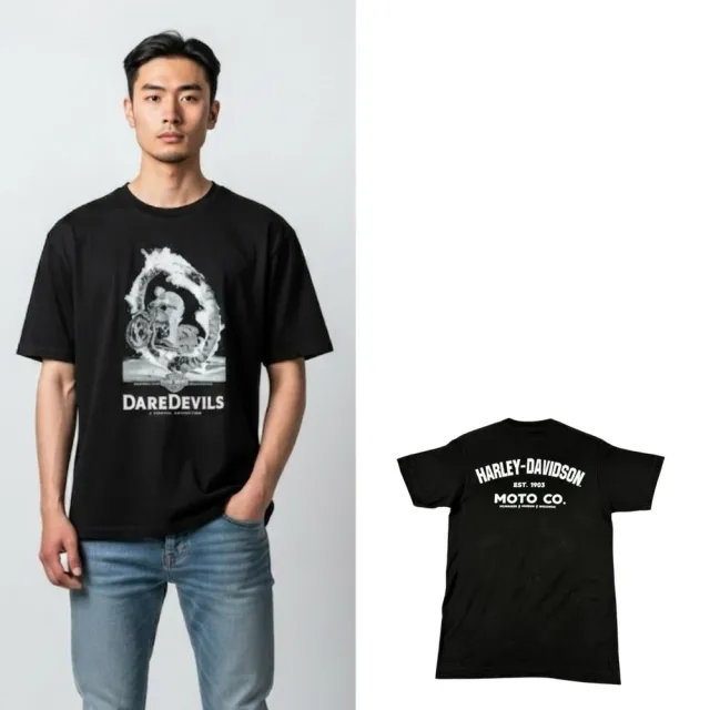 火圈飛車 Harley-Davidson 短T限定款 哈雷 純棉 圓領 短袖 T恤 @1919