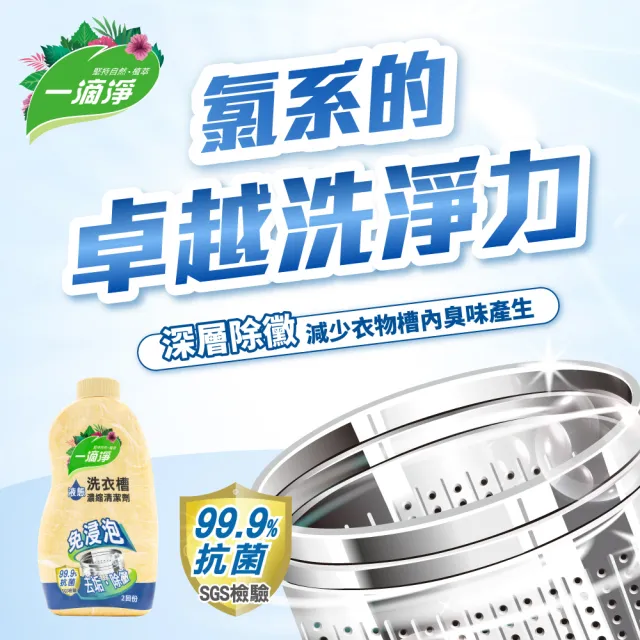 【一滴淨】除黴消臭液態洗衣槽清潔劑520g(可使用2次)