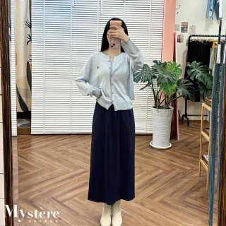 【my stere 我的時尚秘境】冰絲薄針織小馬開襟上衣 長袖 兩色可選 開襟外套 長袖薄針織 冰絲針織 冰絲上衣