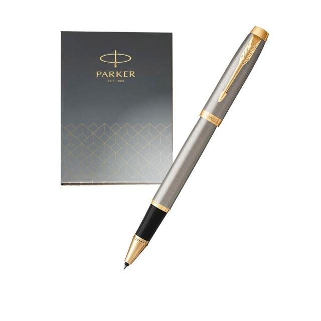 【PARKER】IM鋼桿金夾鋼珠筆 真皮筆套禮盒 客製化刻字(原廠正貨)