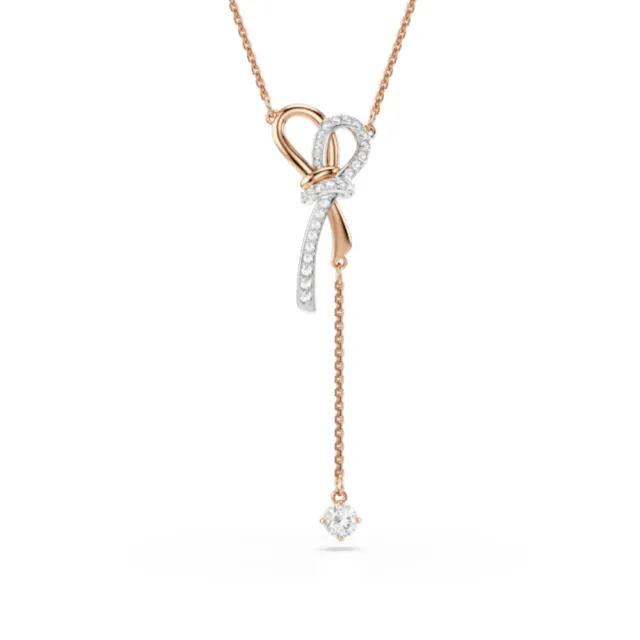 【SWAROVSKI 施華洛世奇】官方直營 Hyperbola 蝴蝶結項鏈 多種金屬潤飾 千金風天花板 | 5753336 新品