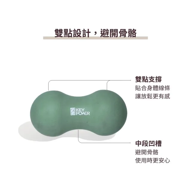 【KEY POWER 氣魄】台灣製 天然橡膠花生球-莫蘭迪綠｜附厚網袋(筋膜球.按摩球.瑜珈球)