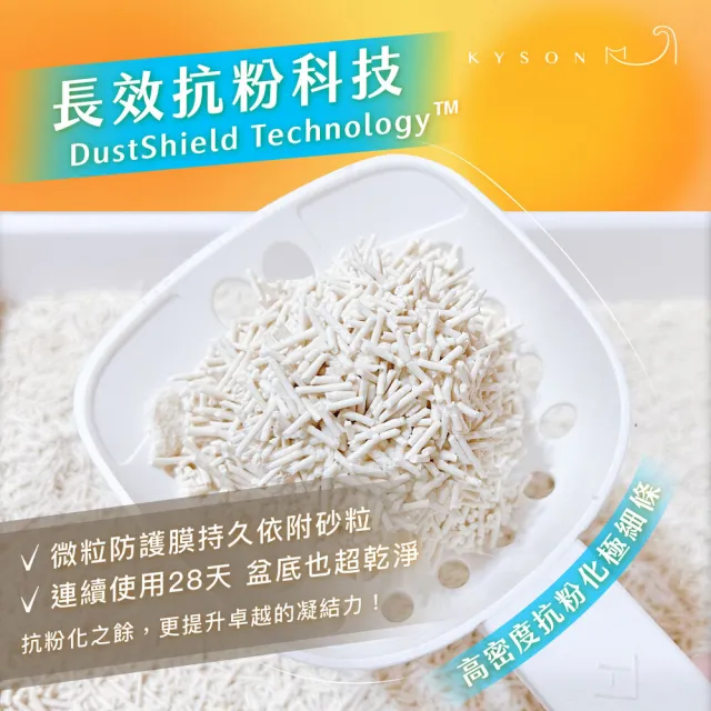 【Kysonpet 凱舒】1.5mm凱舒極凝抗粉豆腐砂2.6KG-買5送1組(貓砂)