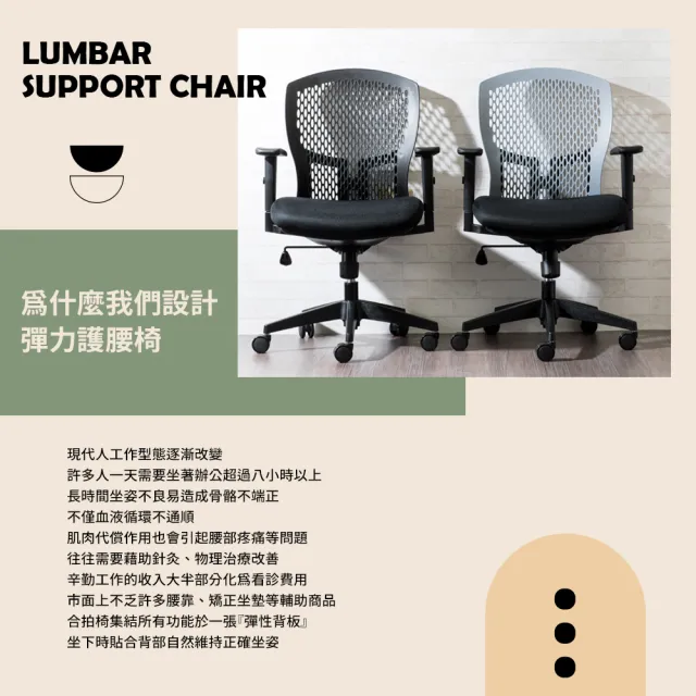 【H&R 安室家】台製彈力人體工學護腰椅(電腦椅/辦公椅/升降椅/書桌椅)