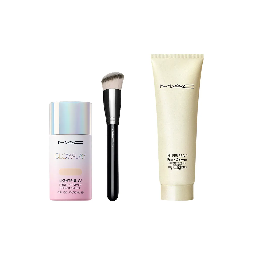【M.A.C】全新上市 超漾光妝前特惠組(超漾光高防曬妝前乳SPF50+&170專業時尚彩妝刷)