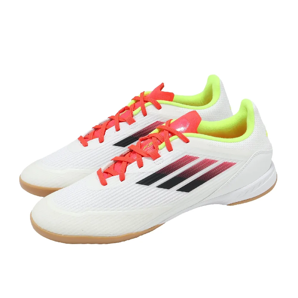 【adidas 愛迪達】足球鞋 F50 League IN 男鞋 白 紅 緩衝 室內球場 膠底 IE1228