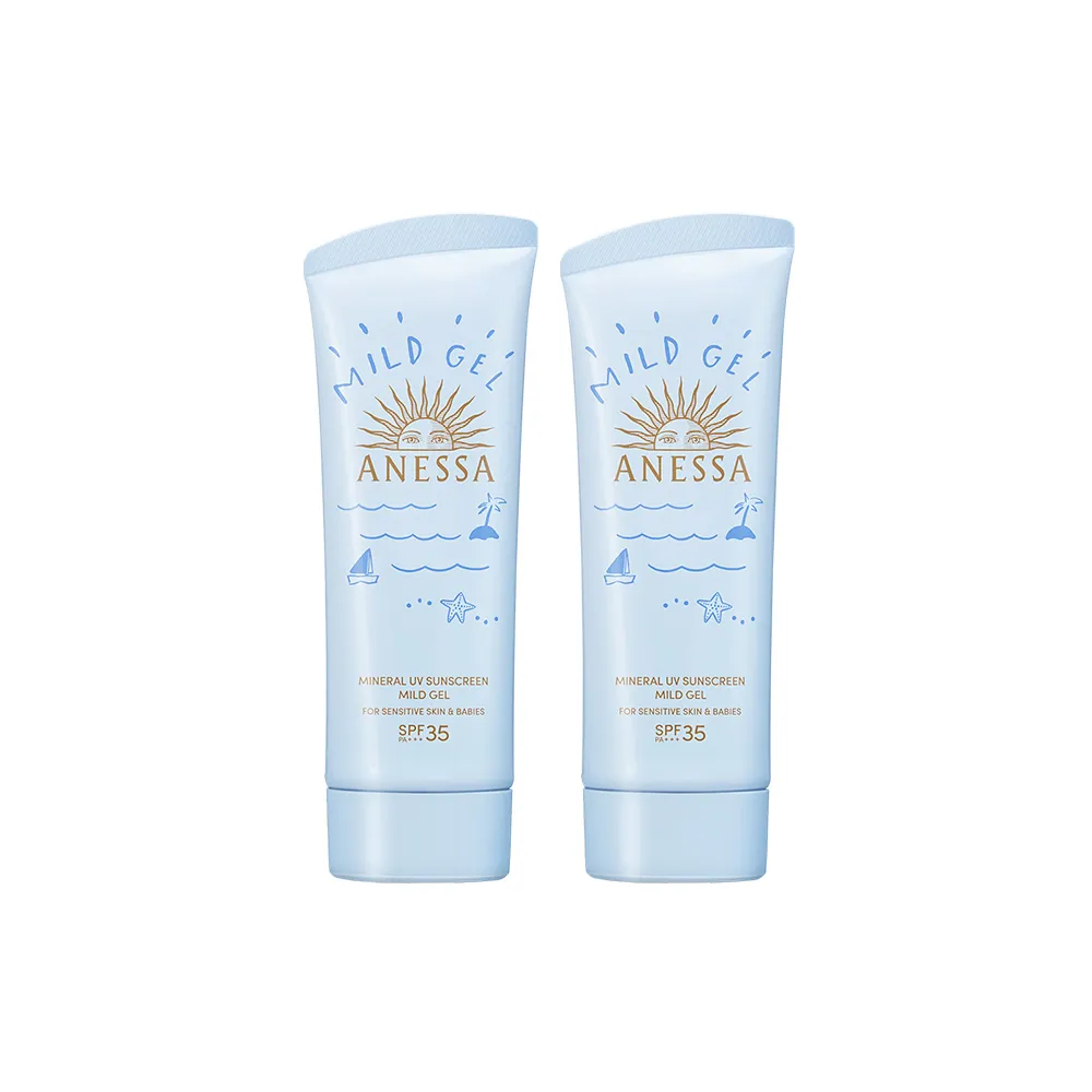【ANESSA 安耐曬】水嫩寶貝敏感肌防曬組(嬰兒防曬/物理防曬/SPF35/無酒精/無防腐劑/無色素/無香料)