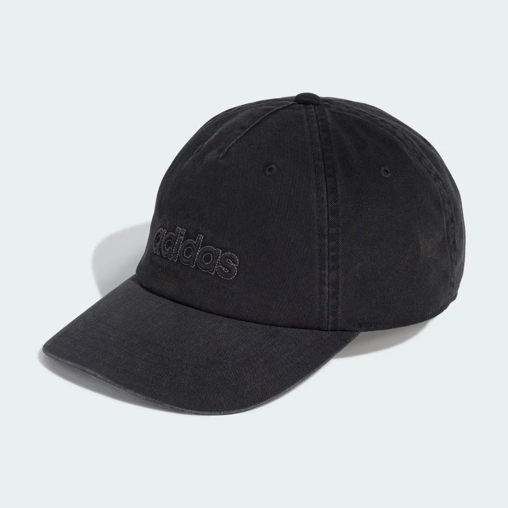 【adidas 愛迪達】帽子 運動帽 棒球帽 遮陽帽 WASHED DAD CAP 黑 KB2105