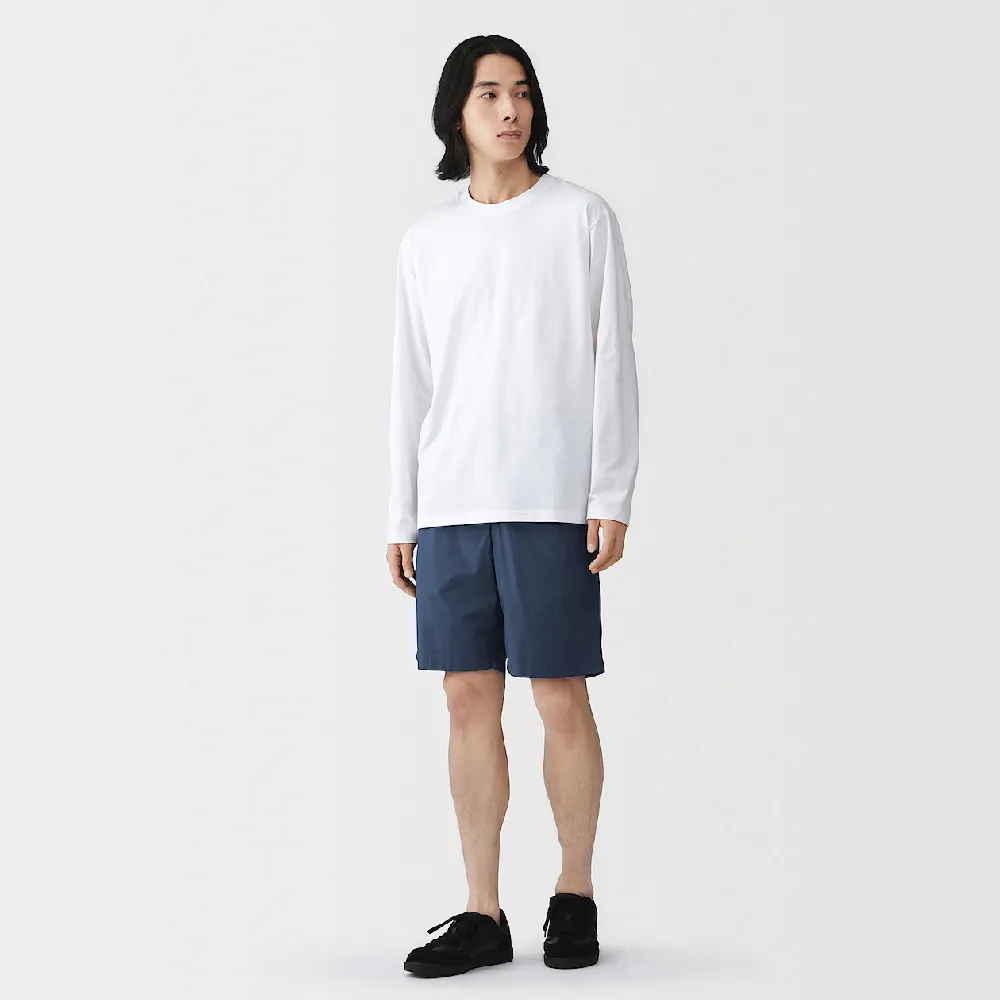 【MUJI 無印良品】男水洗平織布舒適短褲(墨灰/黑色/米色/煙燻粉/卡其綠/煙燻藍/深藍/灰棕)