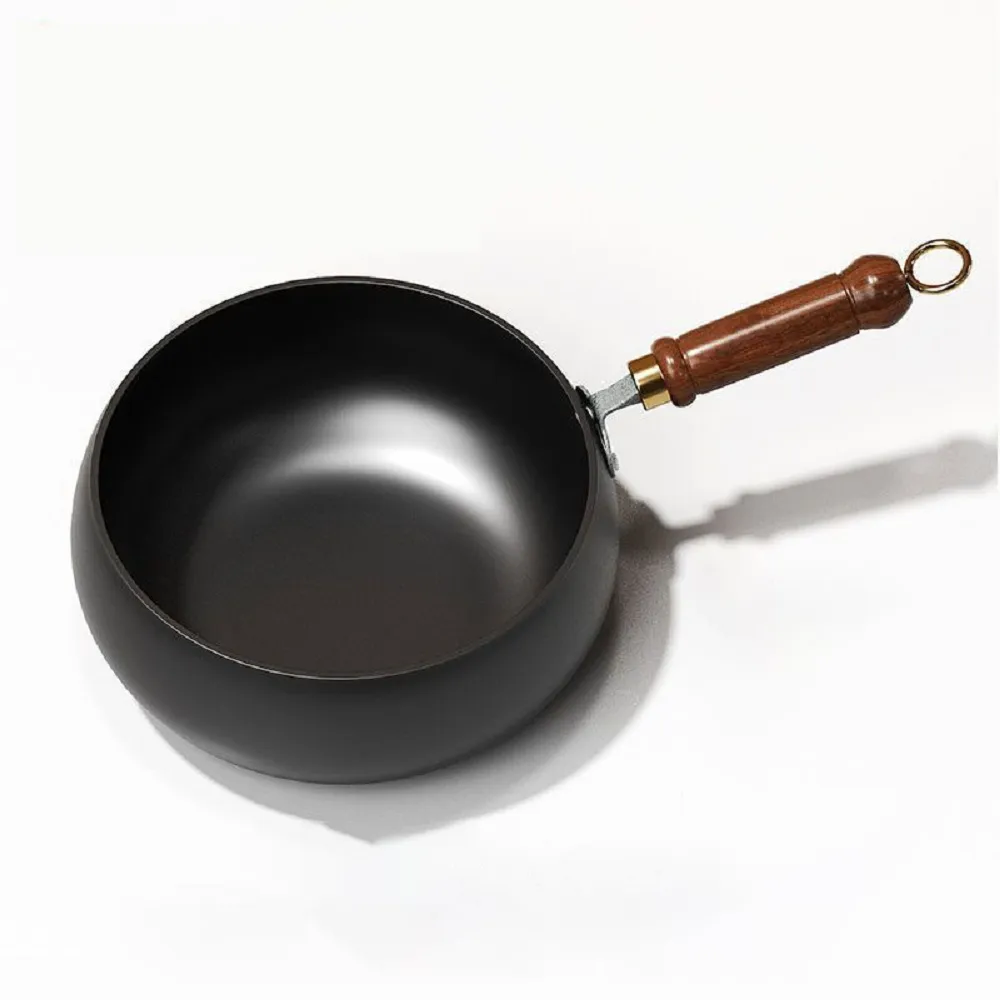 禾日優品 0塗層不粘大肚鍋 不沾鍋 炒鍋 平底鍋 22cm 0塗層 不粘鍋 免開鍋 不挑爐灶 木蓋/玻璃蓋