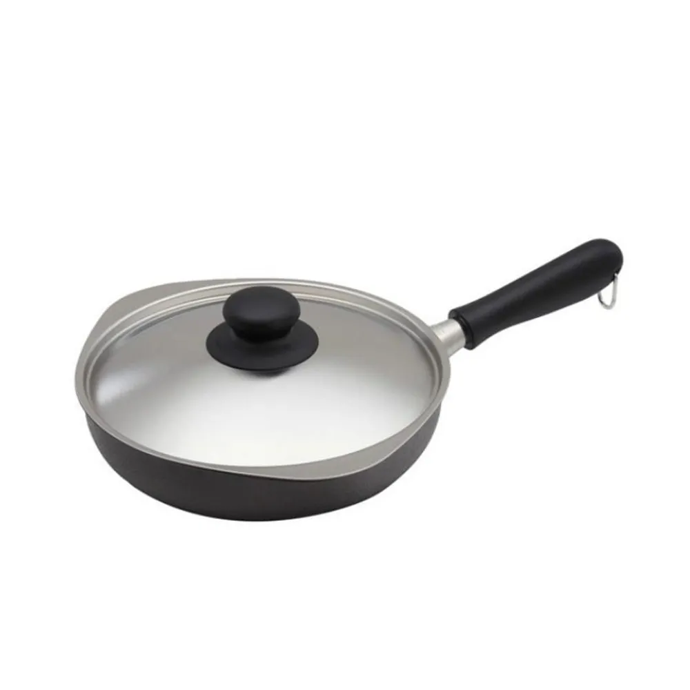 【IUSE】日本製 柳宗理 雙網紋單手鐵鍋18cm/附蓋(IH適用)