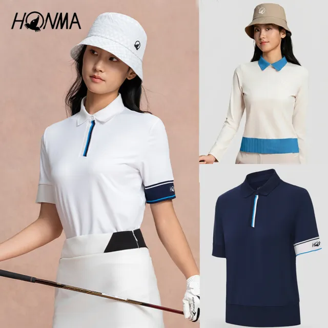 【HONMA 本間高爾夫】25FW 女款長短袖 polo衫運動上班機能服 日本專櫃品牌(XS-L藍色白色任選)