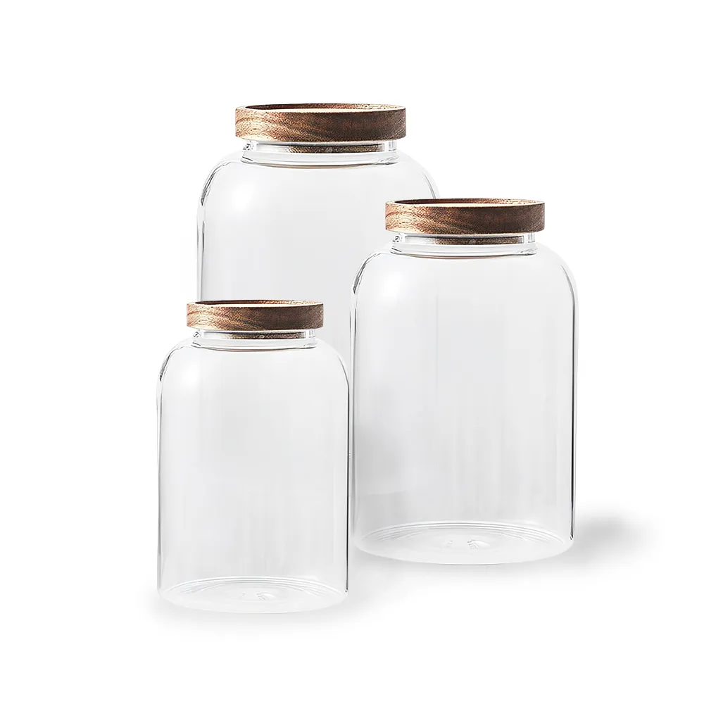 【好物良品】1250ml_2入_高硼硅耐高溫密封玻璃收納罐(防潮 密封罐 收納罐 五穀儲物罐)