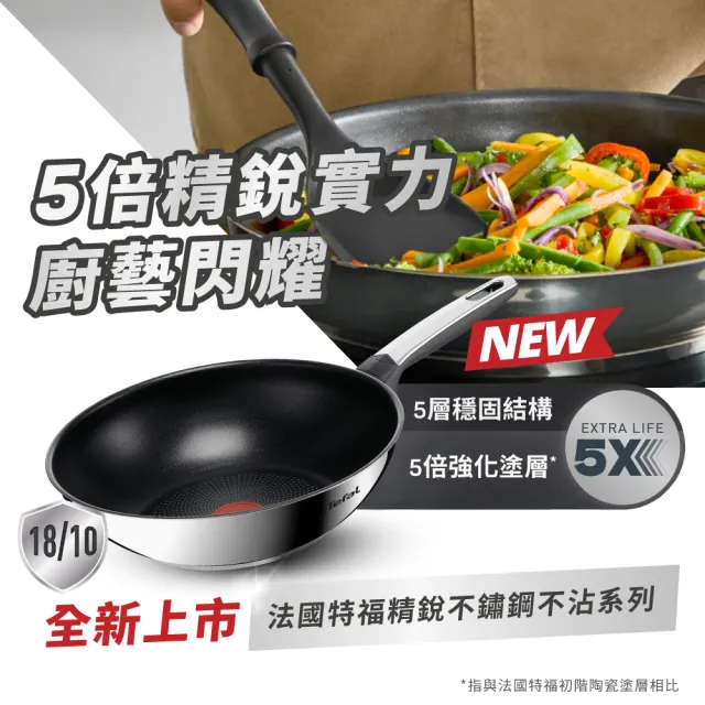【Tefal 特福】精銳系列28cm不沾鍋炒鍋(不挑爐具、IH爐可用鍋)
