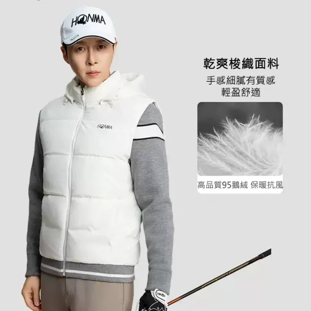 【HONMA 本間高爾夫】男仕羽絨95%鵝絨保暖外套 25FW 日本高爾夫品牌(L-XXL黑色HMLD121R112)