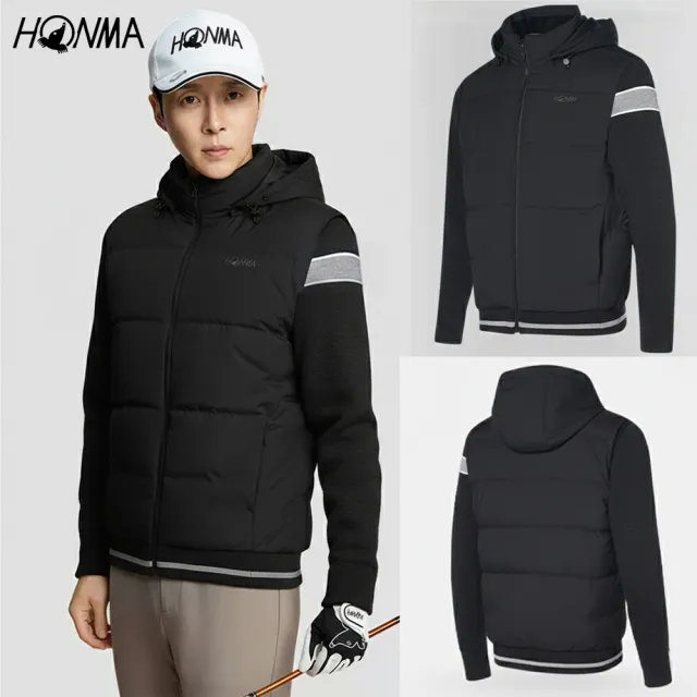 【HONMA 本間高爾夫】男仕羽絨95%鵝絨保暖外套 25FW 日本高爾夫品牌(L-XXL黑色HMLD121R112)