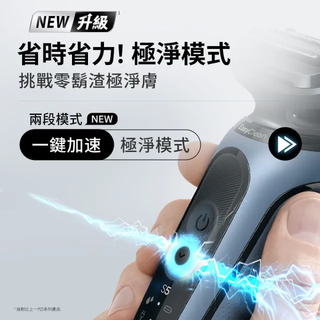 【BRAUN 百靈】全新智能變速5系PRO電動刮鬍刀/電鬍刀(52-A1200s)
