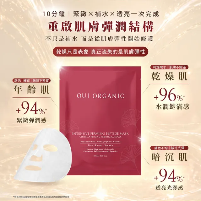 【WeOrganic 唯有機】極效緊緻胜面膜10入組(保濕、修護、彈潤、服貼)