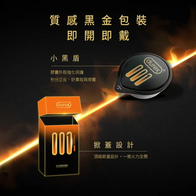 【Durex 杜蕾斯】001水性PU衛生套熱感潤滑裝1盒(10入 保險套/衛生套/避孕套/安全套/避孕/保險套推薦)