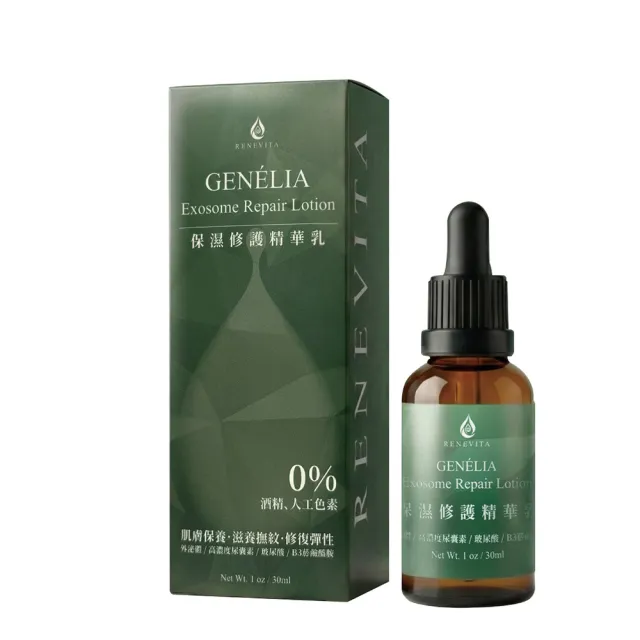 【RENEVITA 芮旺生醫】極限修護三倍組-保濕修護精華安瓶3盒(2入組)(10ml/入)+保濕修護精華乳3入(30ml/入)