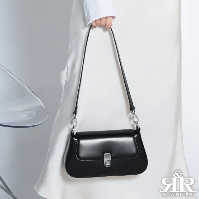 【2R 手工真皮】雙11 安娜牛皮Lady仕女肩背包 仕女黑(真皮包包 肩背包 斜背包)