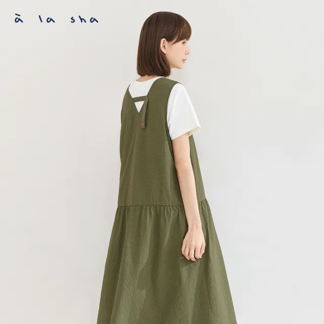 【a la sha】格紋背心洋裝