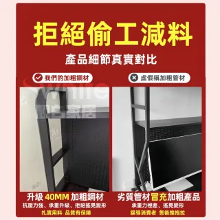 【靚白家居】全碳鋼 洞洞板桌上書架置物架螢幕收納架(寬115 x 高97 x 深 25公分)
