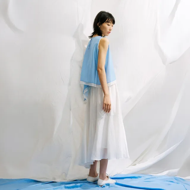【giordano ladies】26SS 蠶絲混紡荷葉蛋糕裙(02466021)