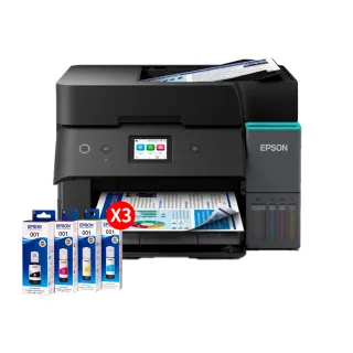【EPSON】官方直營 搭3組T03Y原廠1黑3彩墨水★L6390 高速雙網傳真智慧遙控連續供墨複合機