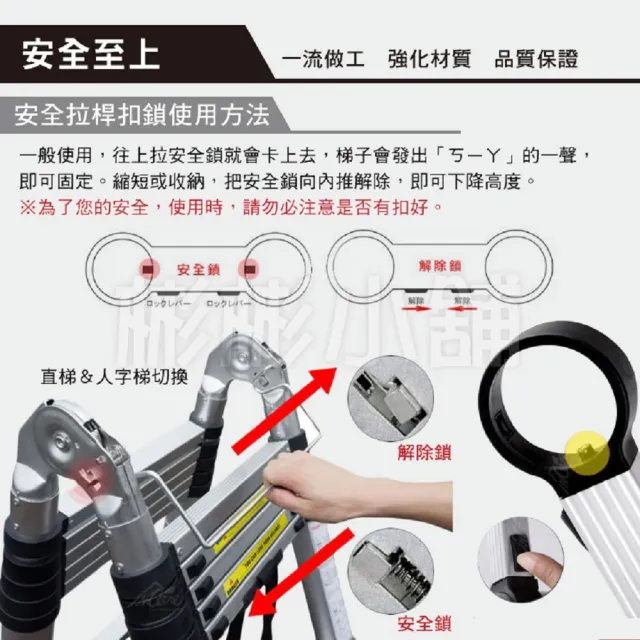 【彬彬小舖】2.8+2.8M 鋁合金多功能伸縮梯(梯子/樓梯/工作梯/A字梯/人字梯/摺疊梯/鋁梯)