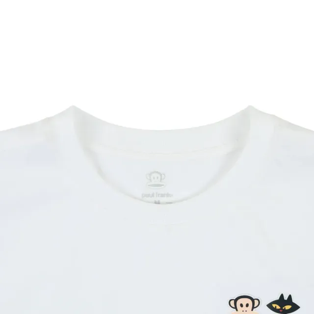 【Paul Frank 大嘴猴】女 T恤 上衣 休閒短袖 短版朋友小標T 白(P6221003-00)