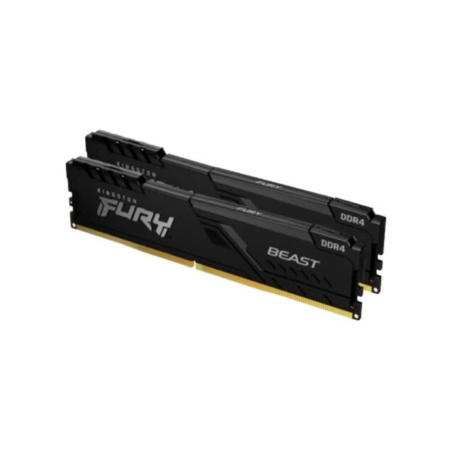 【Kingston 金士頓】FURY Beast DDR4 3200 32GB 16GB x2 PC 記憶體 黑 KF432C16BBK2/32 超頻