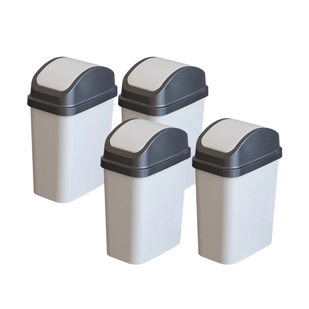 【KEYWAY 聯府】搖蓋垃圾桶10L（4入〉附蓋垃圾桶C310