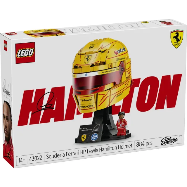 【LEGO 樂高】Editions 43022 Scuderia Ferrari HP Lewis Hamilton 頭盔(法拉利 居家擺設 禮物 玩具)