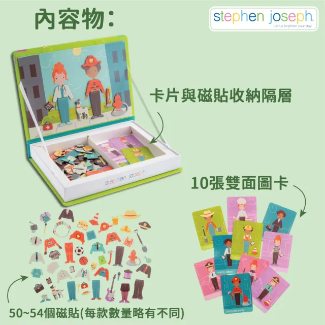 【Stephen Joseph】兒童磁鐵遊戲盒-隨身翻蓋收納組(磁貼安靜書隨身玩具餐廳車上行動玩具兒童禮物磁鐵拼圖)