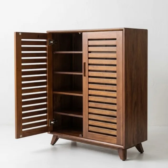 【Mahogany 瑪荷尼家具】免組裝 85X35X105 米蘭85鞋櫃NCD 全原木桃花心木 鞋櫃 M1-AT61