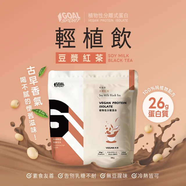 【GOAL DAILY】輕植飲-植物性分離蛋白500g(香醇杏仁風味)