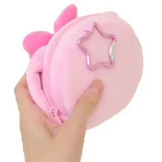 【小禮堂】Sanrio 三麗鷗 美樂蒂 絨毛造型化妝包 大臉款