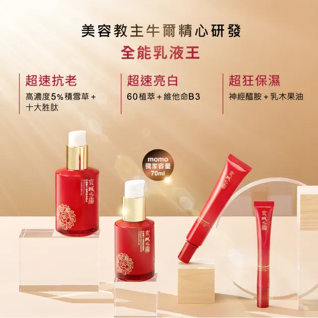 【牛爾京城之霜】獨家組 60植萃十全頂級全能乳120ml+60植萃全能乳70ml +贈小全能15ml(保濕乳/抗老/亮白)