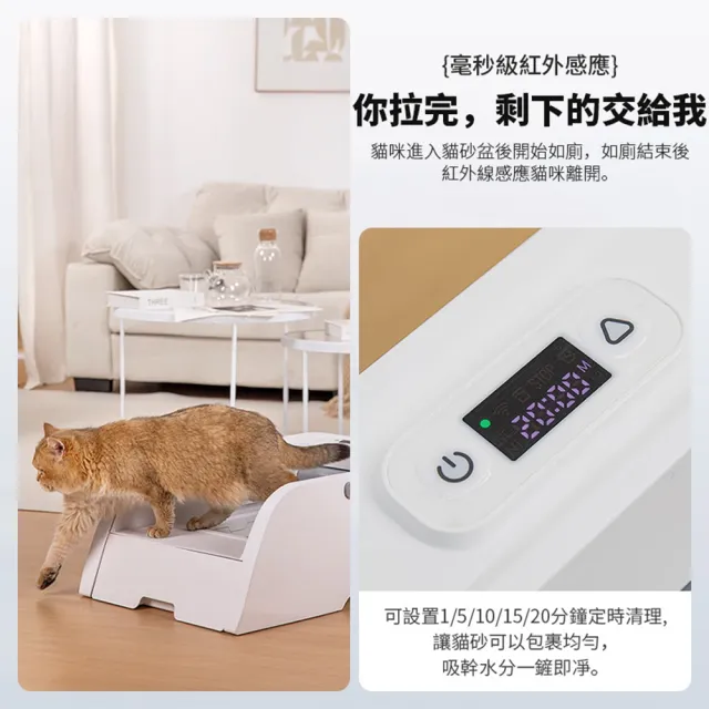 【Familiars魔寵】貓砂盆 全自動貓砂機（Q1 APP款）暢享版(APP智控/紅外觸碰感應/數顯屏)